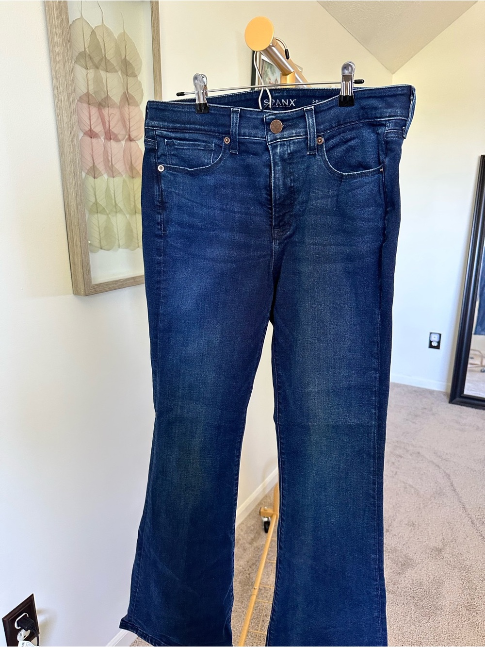 Spanx High-Rise Dark Blue Women’s Stretchy Boot cut Jeans - size 30